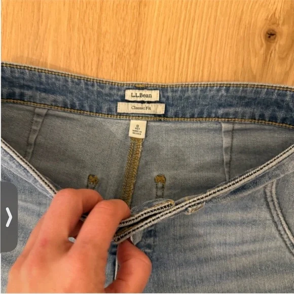 LLBEAN sz 8P wide leg crop jeans - Picture 7 of 7